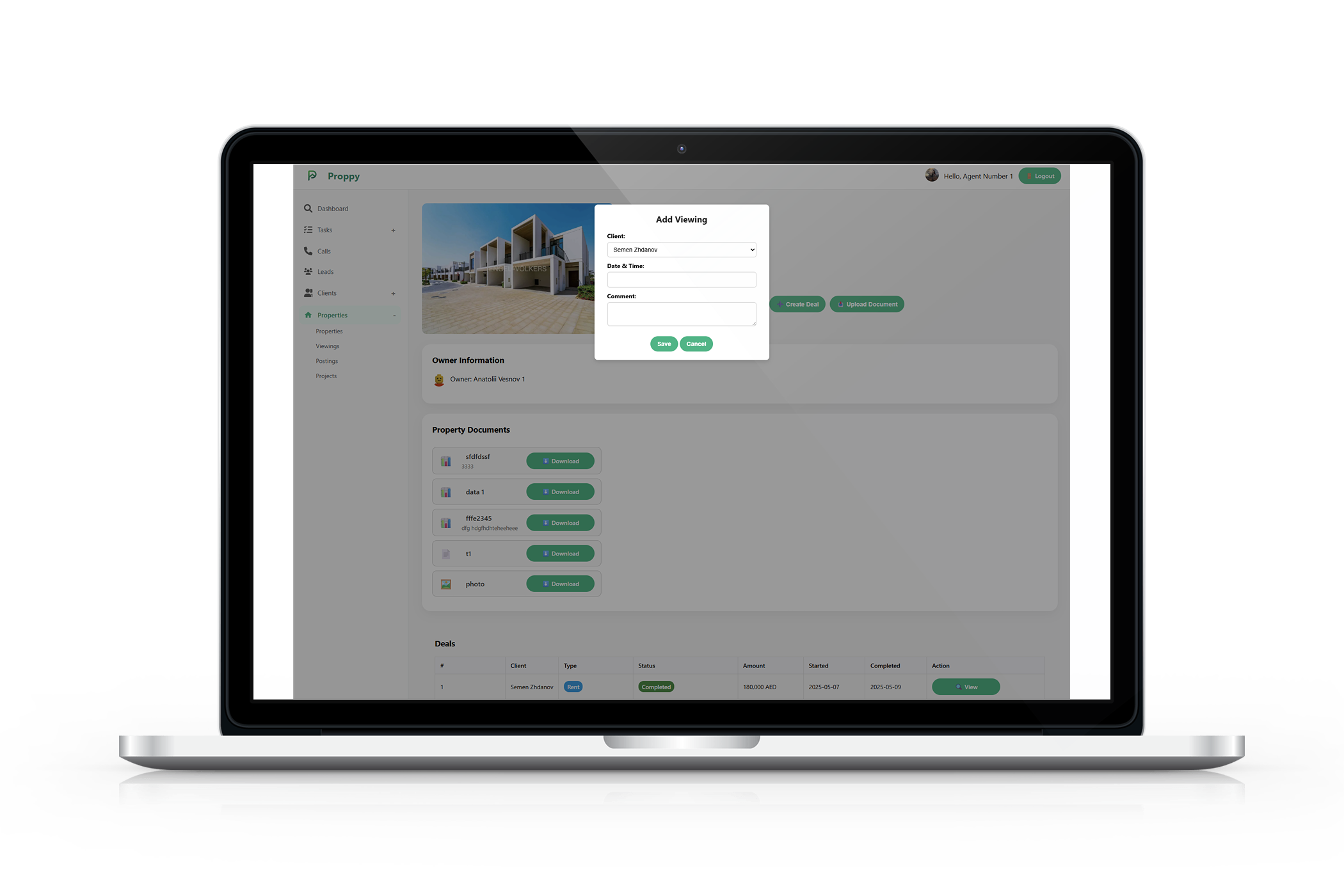 Add viewing from property page